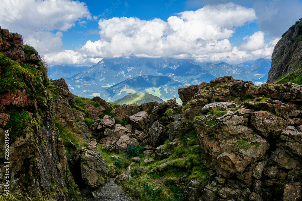 Beautiful landscape with rocks of Wildseeloder peak  above Fieberbrunn in the Kitzbuhel Alps, Tirol, Austria