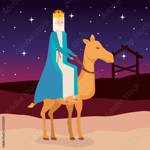 wise man in camel manger characters