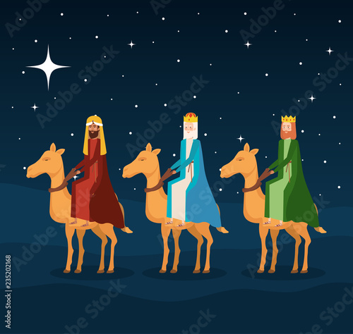 wise kings in camels manger characters