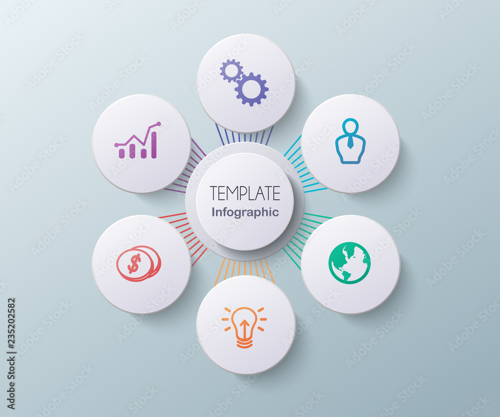 Vector infographics timeline design template with 3D paper label, integrated circles background. Blank space for content, business, infographic, diagram, flowchart, diagram, time line or steps process Vector infographics timeline design template with 3D paper label, integrated circles background. Blank space for content, business, infographic, diagram, flowchart, diagram, time line or steps process