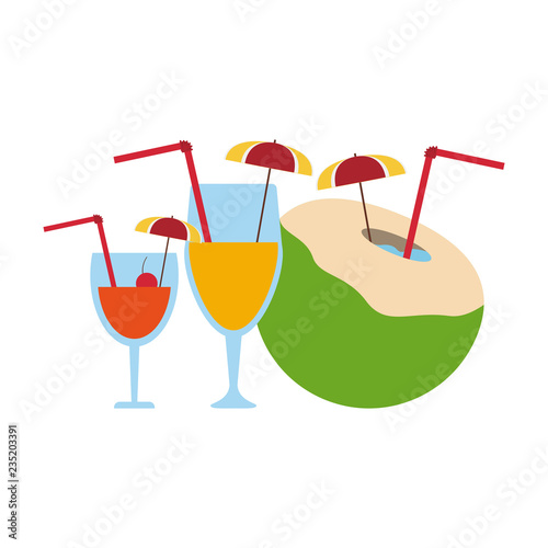 Set of summer cocktails