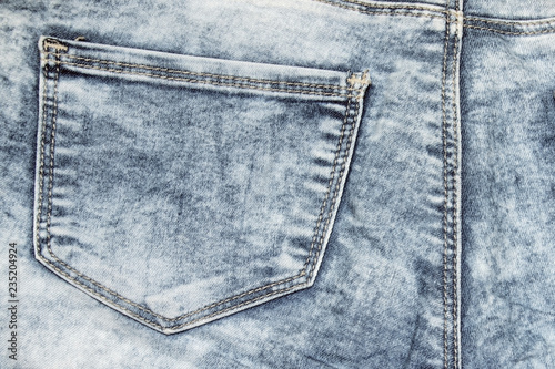 Acid washed jeans with a pocket