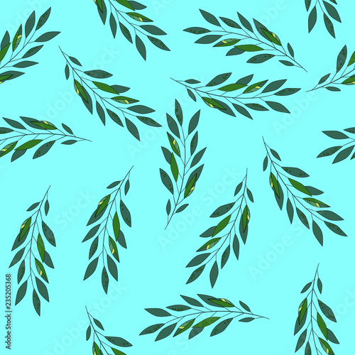 Floral seamless pattern in pastel. Color leaf vector illustration