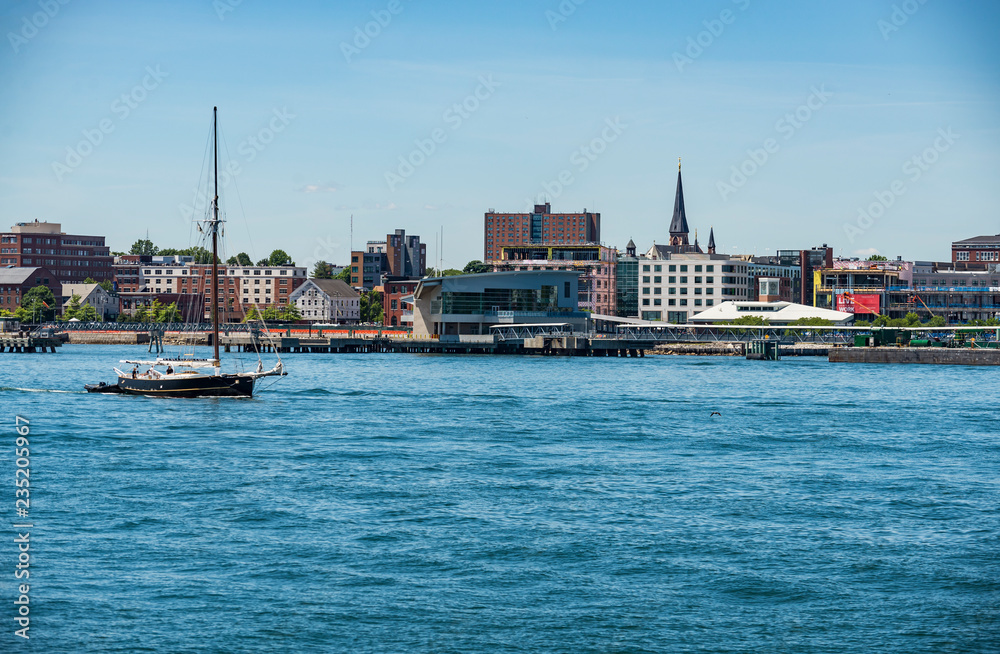 View of Portland Harbor in Maine, USA