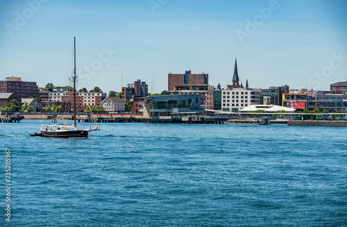 View of Portland Harbor in Maine  USA