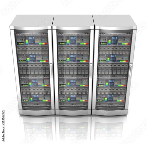 network workstation servers 3d illustration