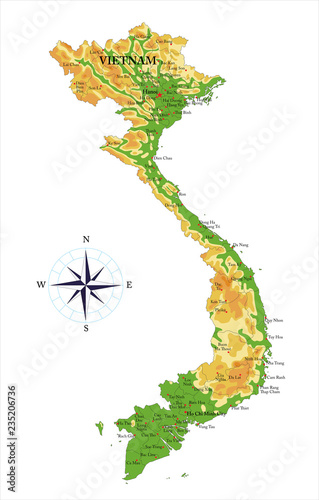 Vietnam physical map