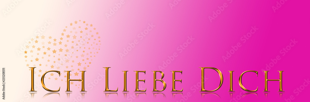 Fototapeta premium Ich liebe dich pink