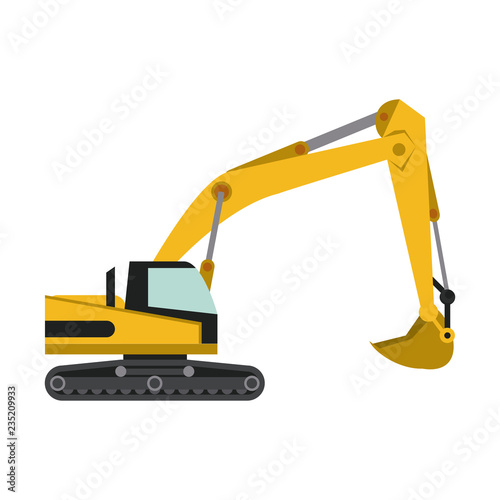 Construction backhoe vehicle