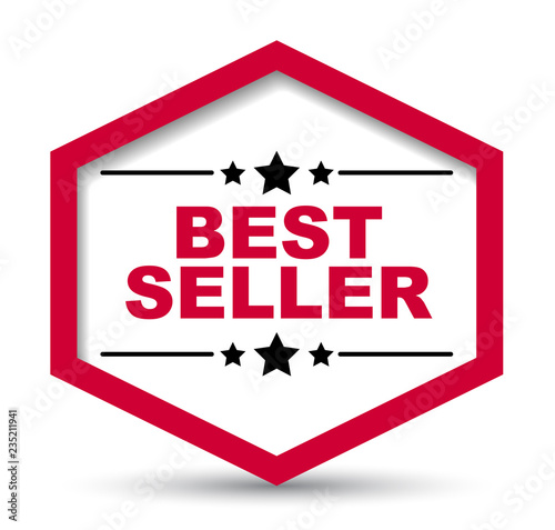 red vector banner best seller