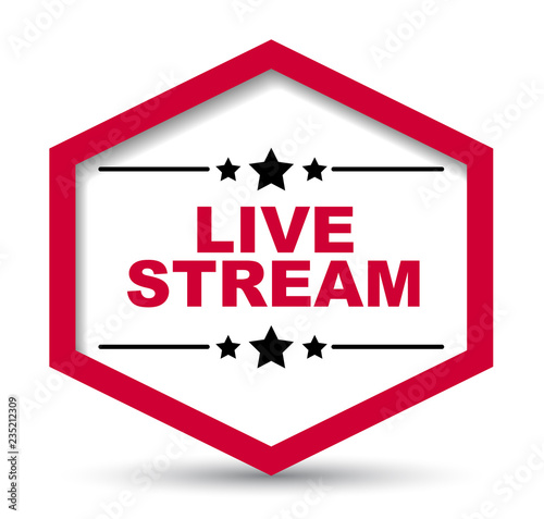 red vector banner live stream