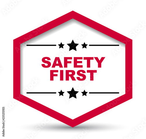 red vector banner safety first
