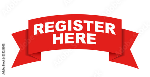 red vector banner register here