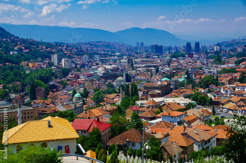Obraz na płótnie Rooftop view of the old center of Sarajevo