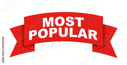 red vector banner most popular