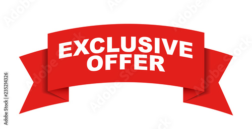 red vector banner exclusive offer
