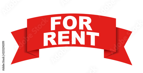 red vector banner for rent