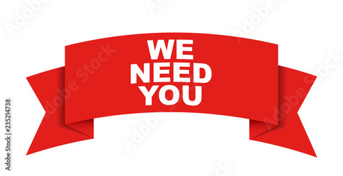 red vector banner we need you