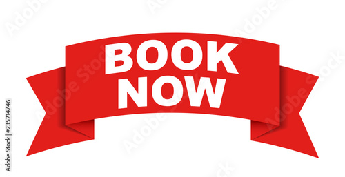 red vector banner book now
