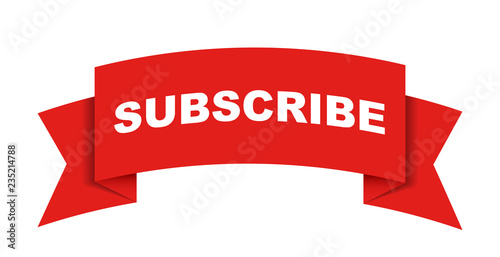 red vector banner subscribe