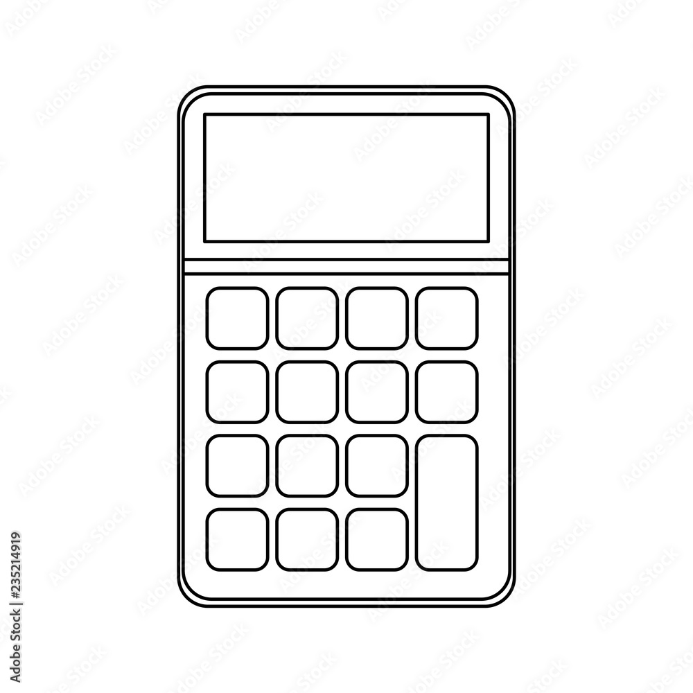 Calculator math device in black and white Calculator math device in black and white