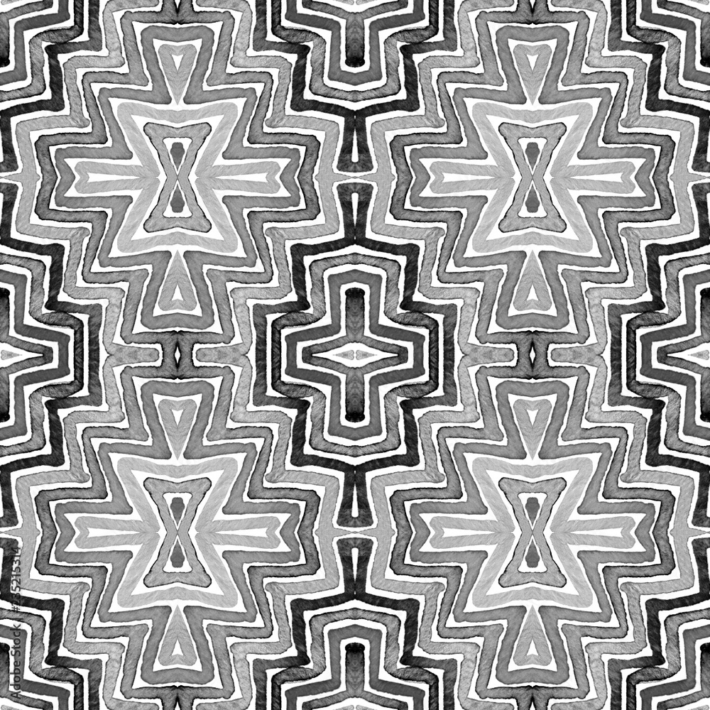 Black and white Geometric Watercolor. Curious Seam Black and white Geometric Watercolor. Curious Seam