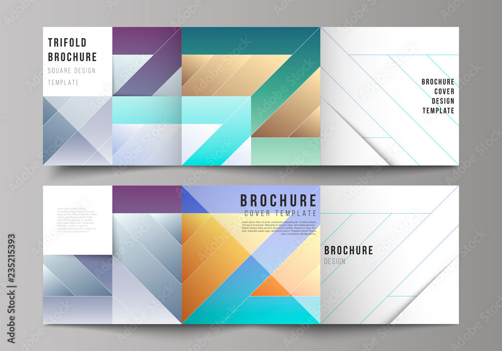 The minimal vector editable layout of square format covers design templates for trifold brochure, flyer, magazine. Creative modern cover concept, colorful background.