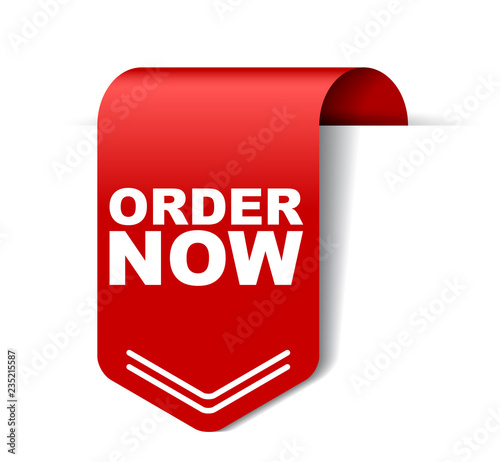 red vector banner order now