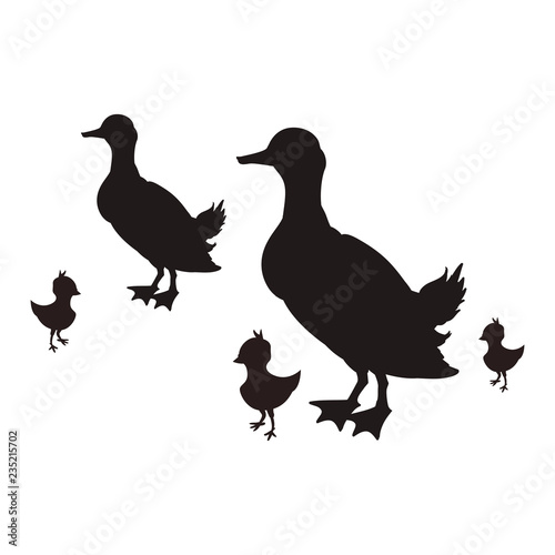 ducks family animal farm icon