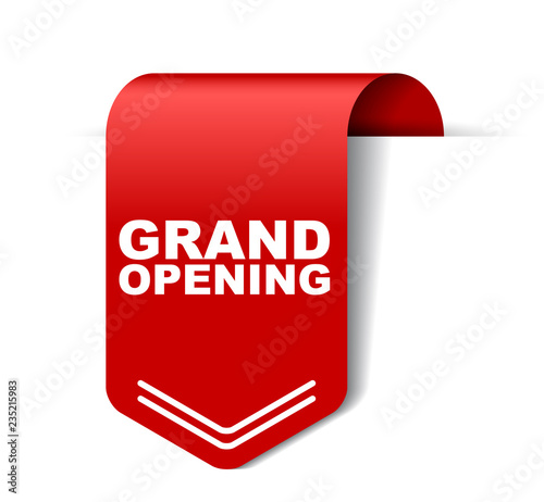 red vector banner grand opening