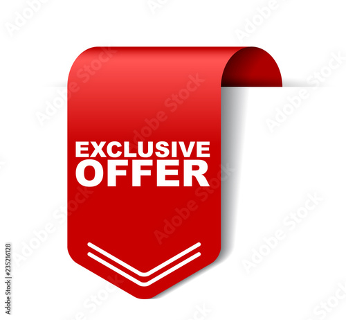 red vector banner exclusive offer