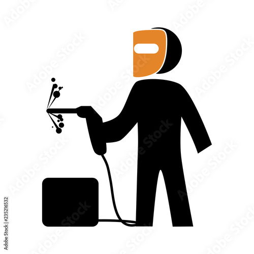 worker welder silhouette avatar icon