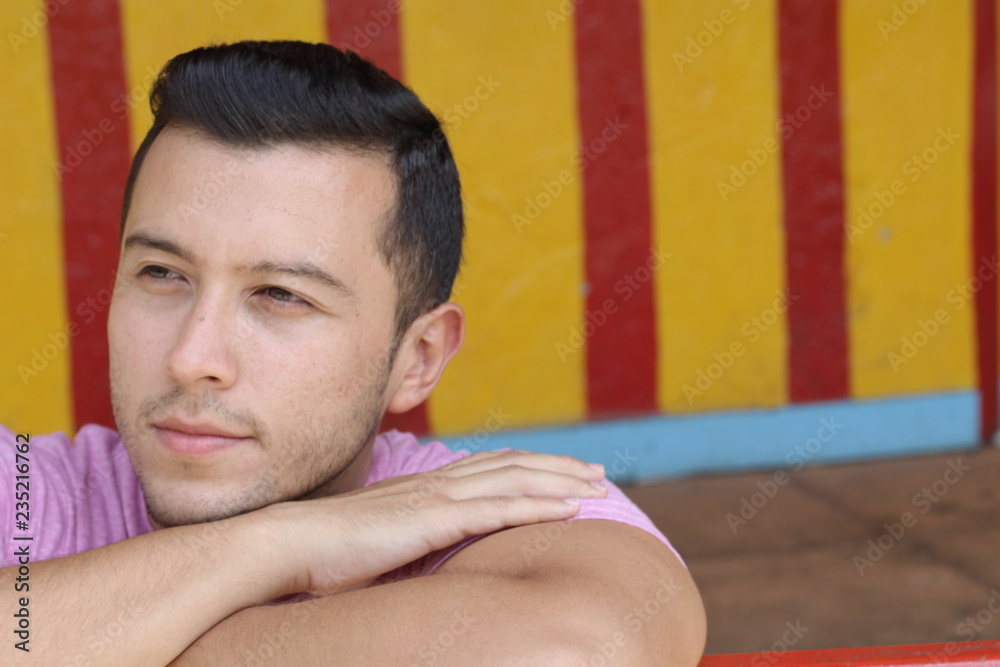 Fototapeta premium Pensive man taking personal time