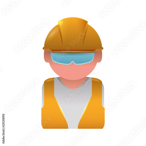 worker builder with helmet silhouette