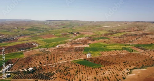 Aerial view of endless plain in Harran Turkey photo