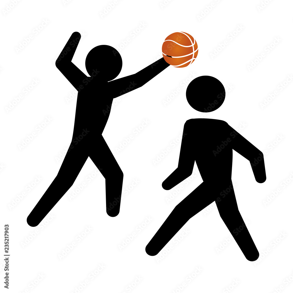basketball athletes playing silhouettes