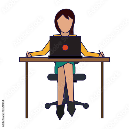 Businesswoman with laptop