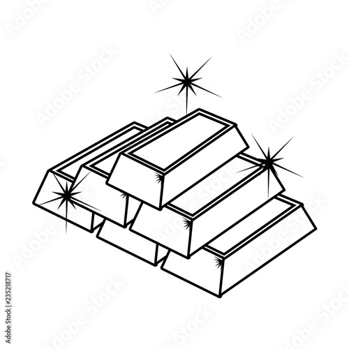 pile gold bullions icon