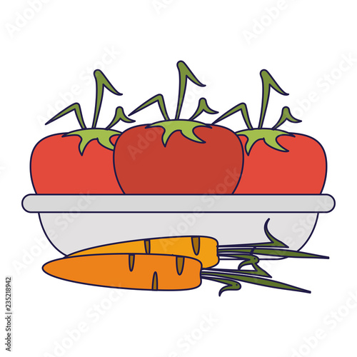 Fresh vegetables on dish
