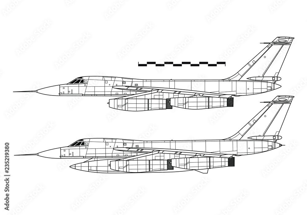 Convair B-58 HUSTLER. Outline drawing