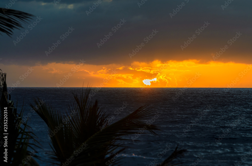 Sunset on the Atlantic Ocean - 1 the sun is sinking.