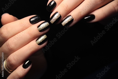 stylish black manicure