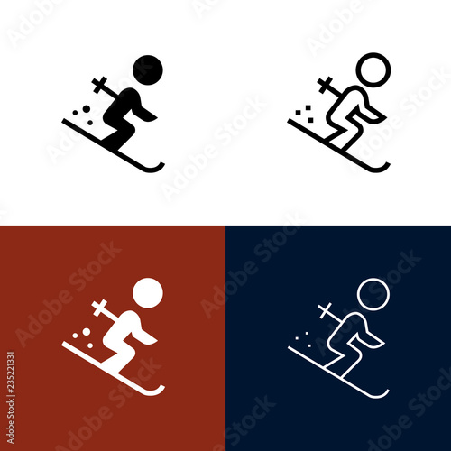 Skier Icon Set