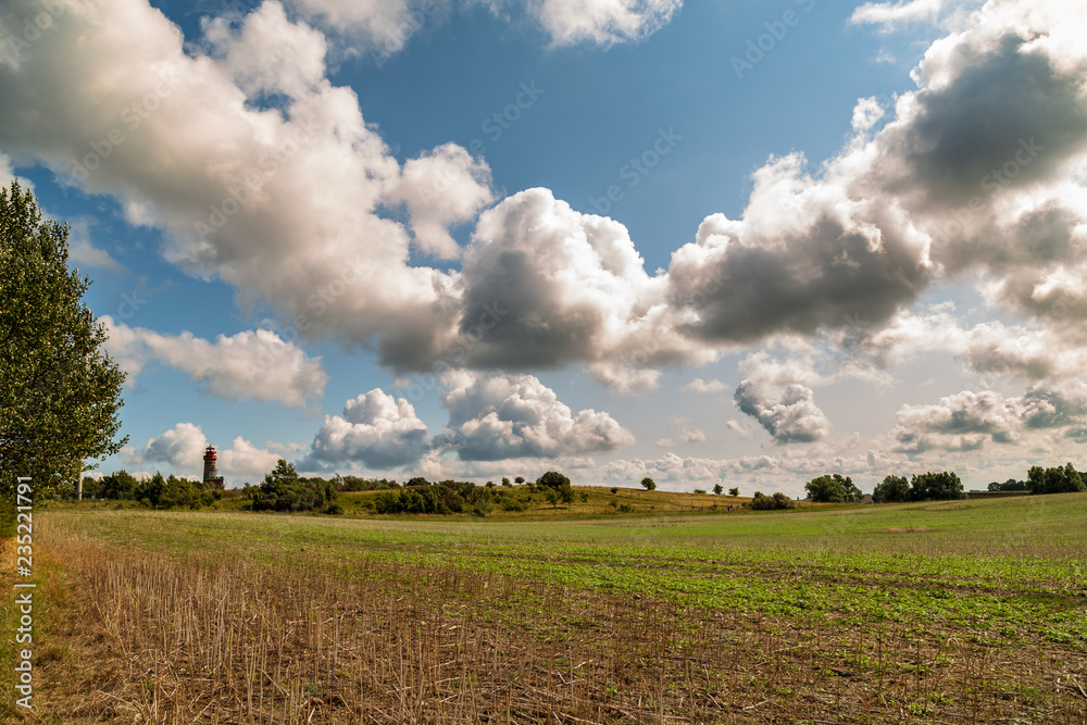 Fototapeta premium Dramatische Wolken über dem Feld