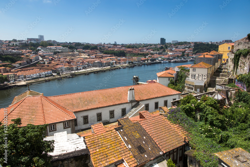 Panorama of the Douro estuary and the city of Porto