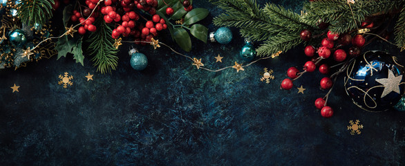 Christmas decor background with place for text