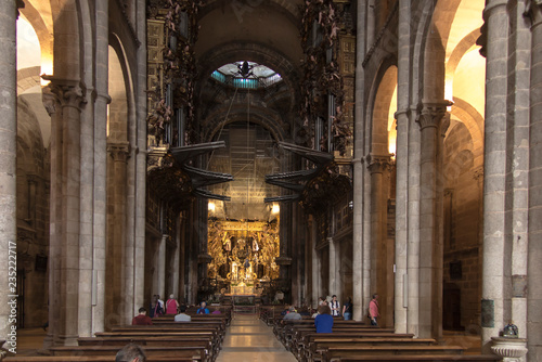 Fototapet Santiago de Compostela, Spain, June 14, 2018: Large incense burner in the cathed