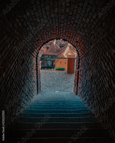Stairways down from Schlossberg in Graz, Austria