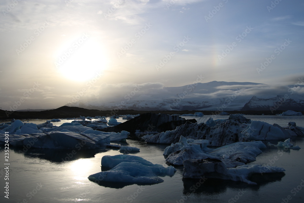 Glacier in the lagoon in Iceland