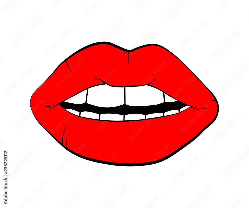 Vector lip symbol isolated on white background. kiss black lip contour. linear icon illustration. Woman's lips drawing Vector lip symbol isolated on white background. kiss black lip contour. linear icon illustration. Woman's lips drawing
